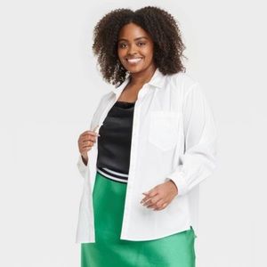 NWOT-Long Sleeve button down collard shirt.